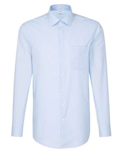 Seidensticker Men´s Shirt Regular Fit Check/Stripes Long Sleeve Striped Light Blue - White 38 (SN193600)