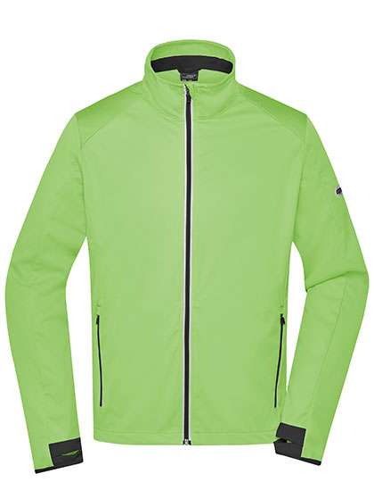 James&Nicholson Men´s Sports Softshell Jacket Bright Green/Black XL (JN1126)