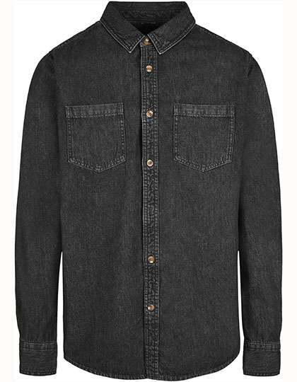 Build Your Brand Denim Shirt Black Washed XL (BY152)