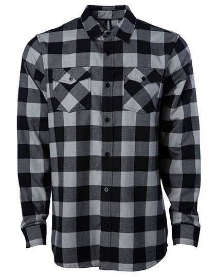 Independent Unisex Flannel Shirt Grey Heather/Black 3XL (NP500)