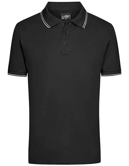 James&Nicholson Men´s Polo Black/White M (JN986)