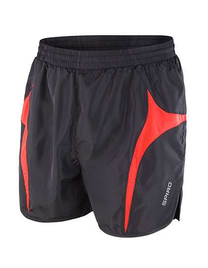 SPIRO Micro Lite Running Shorts Black/Red S (RT183)