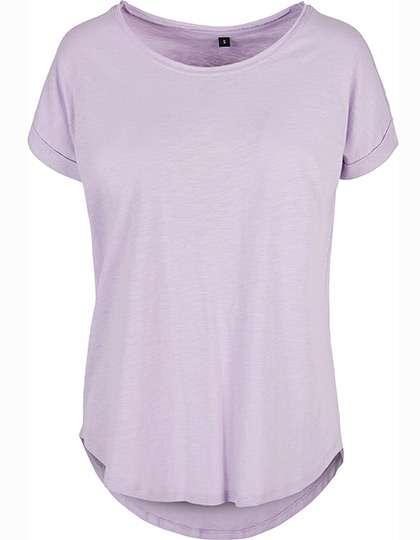 Build Your Brand Ladies´ Long Slub Tee Lilac M (BY036)