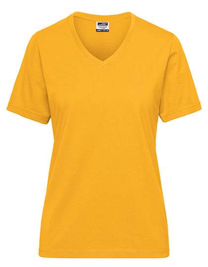 James&Nicholson Ladies´ Bio Workwear T-Shirt Gold Yellow XS (JN1807)