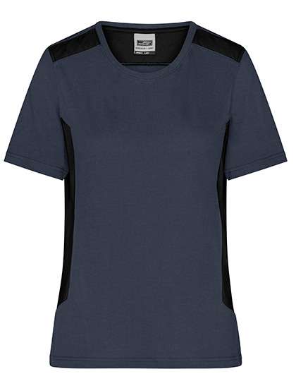 James&Nicholson Ladies´ Workwear T-Shirt -STRONG- Carbon/Black S (JN1823)