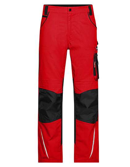 James&Nicholson Workwear Pants -STRONG- Red/Black 110 (JN832)