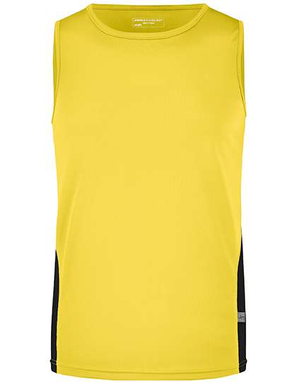 James&Nicholson Men´s Running Tank Yellow/Black 3XL (JN305)