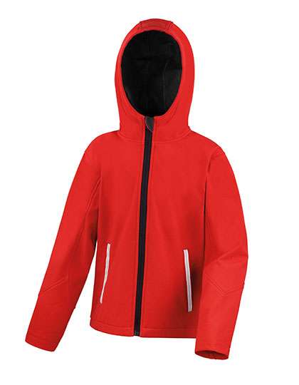 Result Core Junior TX Performance Hooded Soft Shell Jacket Red/Black L (9-10) (RT224J)