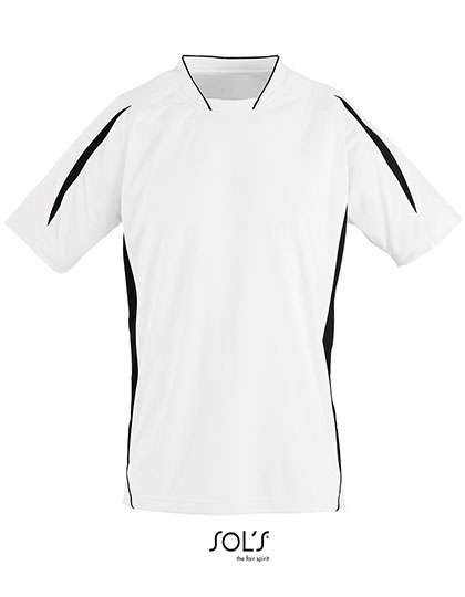 SOL´S Kids´ Short Sleeve Shirt Maracana 2 White/Black 6 Jahre (116) (LT01639)