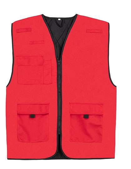 Korntex Padded Multifunctional Work Vest Kiel CO² Neutral Red 6XL (KX166)