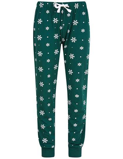 SF Minni Kids´ Cuffed Lounge Pants Bottle/White Snowflakes 13 Jahre (SM85)