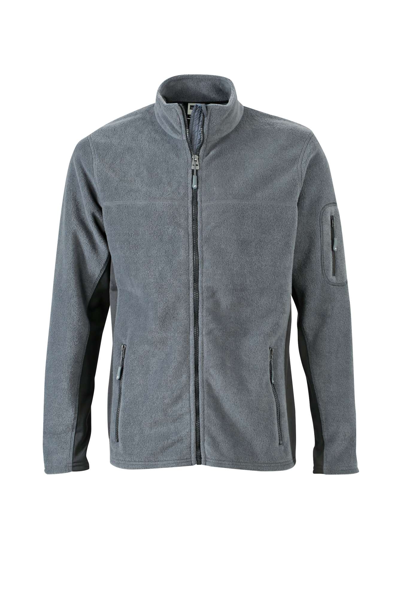 James&Nicholson Men´s Workwear Fleece Jacket -STRONG- Black/Carbon 4XL (JN842)