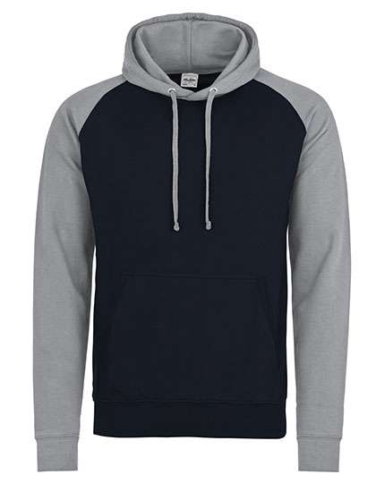 Just Hoods Baseball Hoodie Oxford Navy/Heather Grey L (JH009)