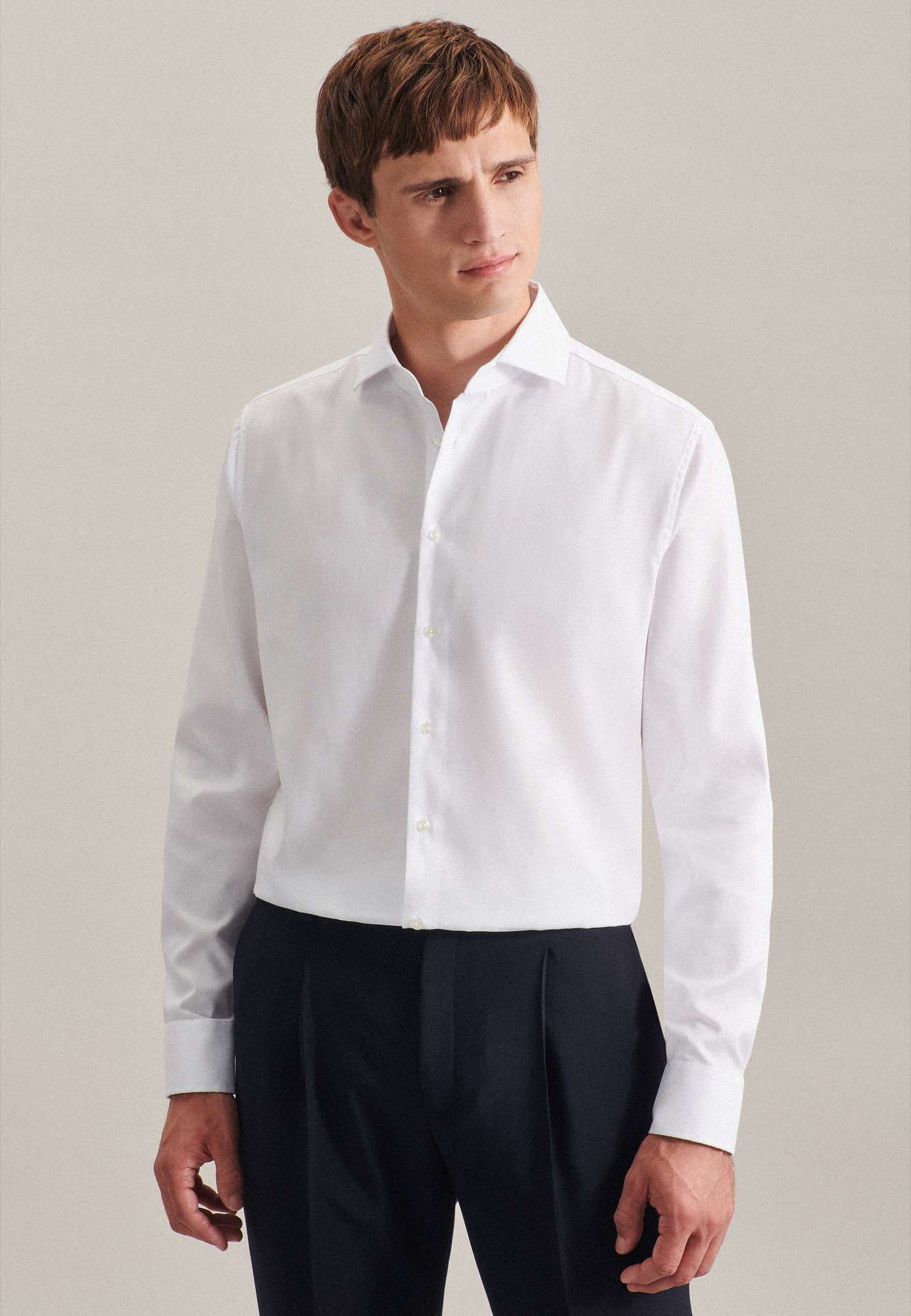 Seidensticker Men´s Shirt Slim Fit Oxford Longsleeve White 44 (SN693677)