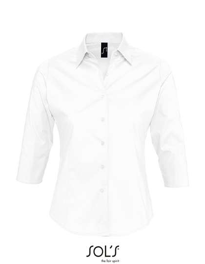 SOL´S Women´s Stretch-3/4-Sleeve Blouse Effect White L (L631)