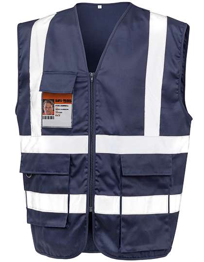 Result Safe-Guard Heavy Duty Polycotton Security Vest Navy S (RT477)