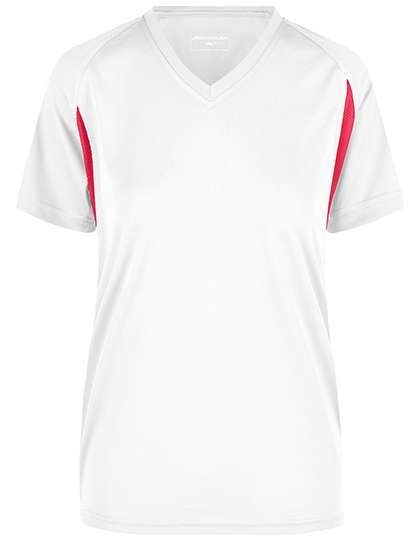 James&Nicholson Ladies´ Running-T White/Red XXL (JN316)