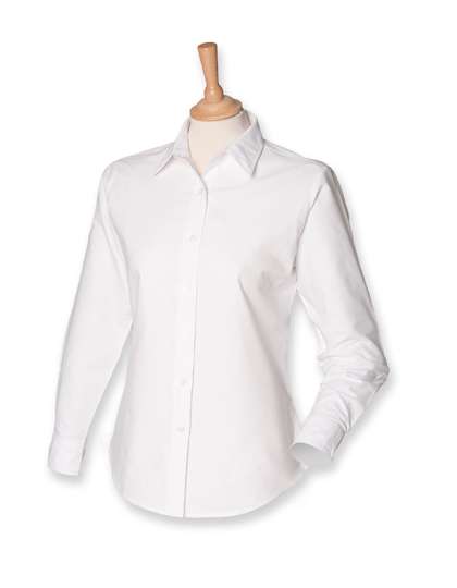 Henbury Ladies´ Classic Long Sleeved Oxford Shirt White S (W511)