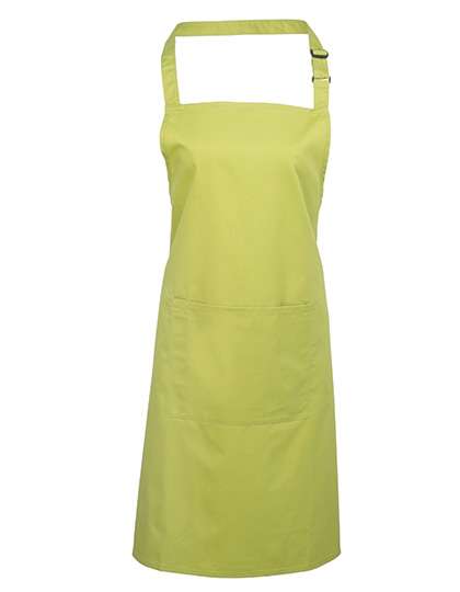 Premier Workwear Colours Collection Bib Apron With Pocket Lime (ca. Pantone 382C) 72 x 86 cm (PW154)