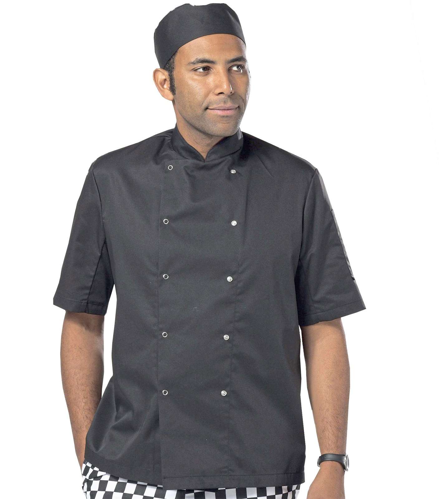 Dennys London Short Sleeve Snap Stud Fastening Jacket Black XXS (DL008S)