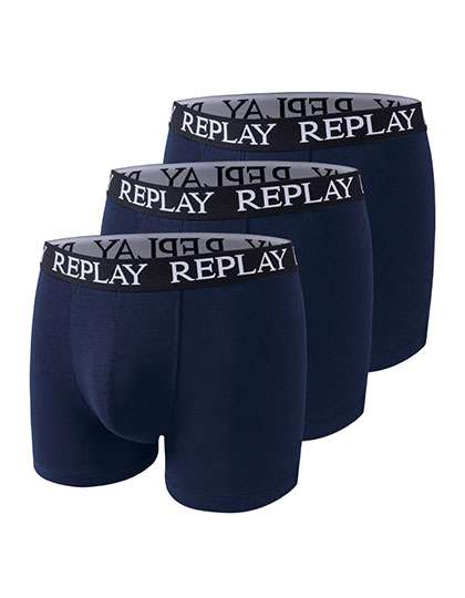 Replay Men´s Boxer Short (3 Pair Box) Blue Marine/Blue Marine L (RP101102)