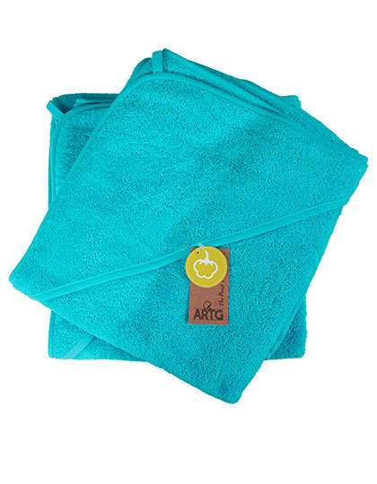 ARTG Babiezz® Baby Hooded Towel Aqua Blue 100 x 100 cm (AR31B)