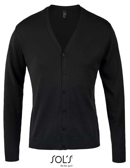 SOL´S Men´s Golden V-Neck Knitted Cardigan Black L (L418)