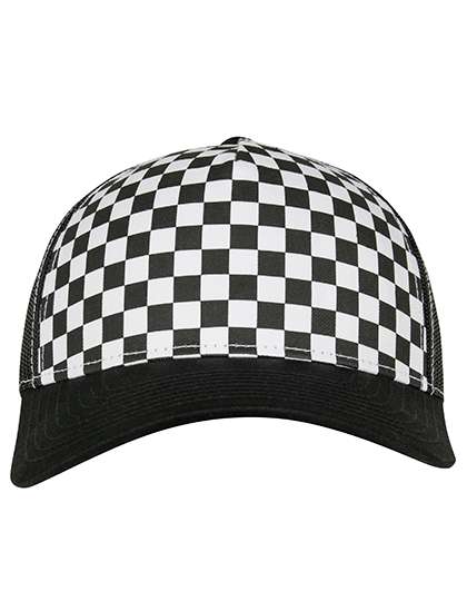 FLEXFIT Checkerboard Retro Trucker Black/White One Size (FX6506CB)