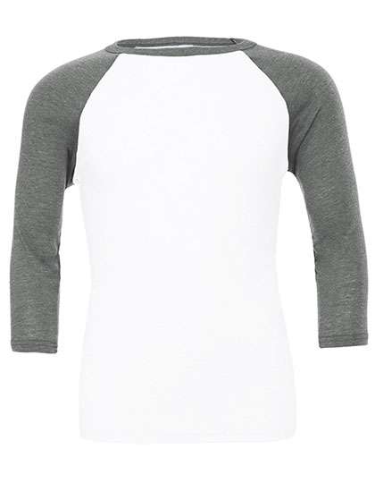 Canvas Unisex 3/4 Sleeve Baseball T-Shirt White/Deep Heather S (CV3200)