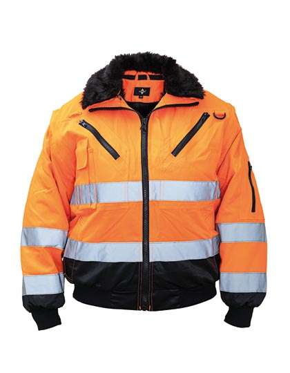 Korntex Robust 4-in-1 Hi-Vis Pilot Jacket Oslo Signal Orange/Black S (KX809S)