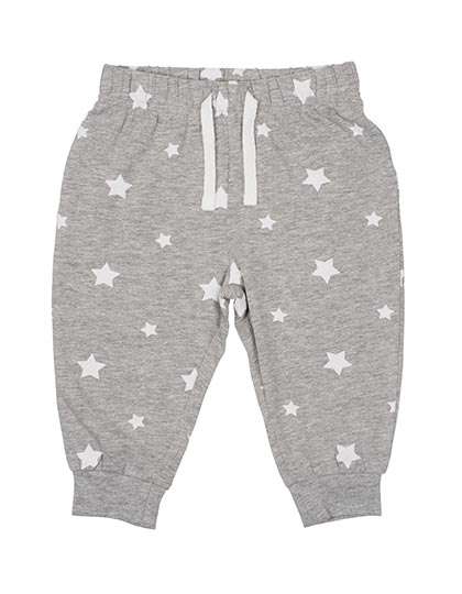 Larkwood Baby Lounge Pants Heather Grey/White Stars 18/24 Monate (LW085)