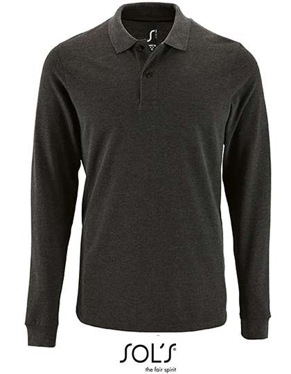 SOL´S Men´s Long-Sleeve Piqué Polo Shirt Perfect Charcoal Melange L (L02087)