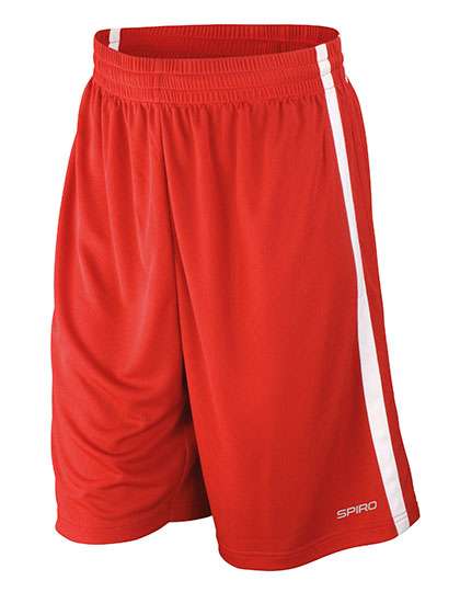 SPIRO Men´s Basketball Quick Dry Short Red/White XL (RT279)