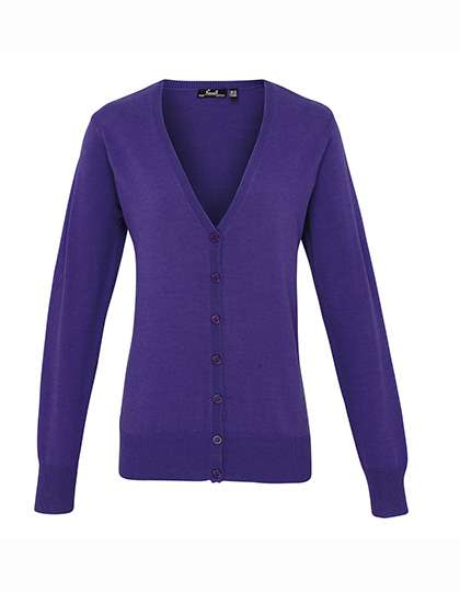 Premier Workwear Women´s Button Through Knitted Cardigan Purple XS (8) (PW697)