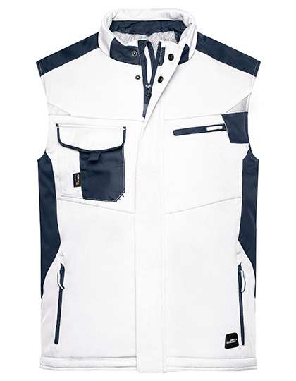 James&Nicholson Craftsmen Softshell Vest -STRONG- White/Carbon XXL (JN825)