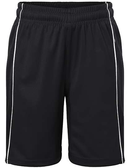 James&Nicholson Junior Basic Team Shorts Black/White L (134/140) (JN387K)