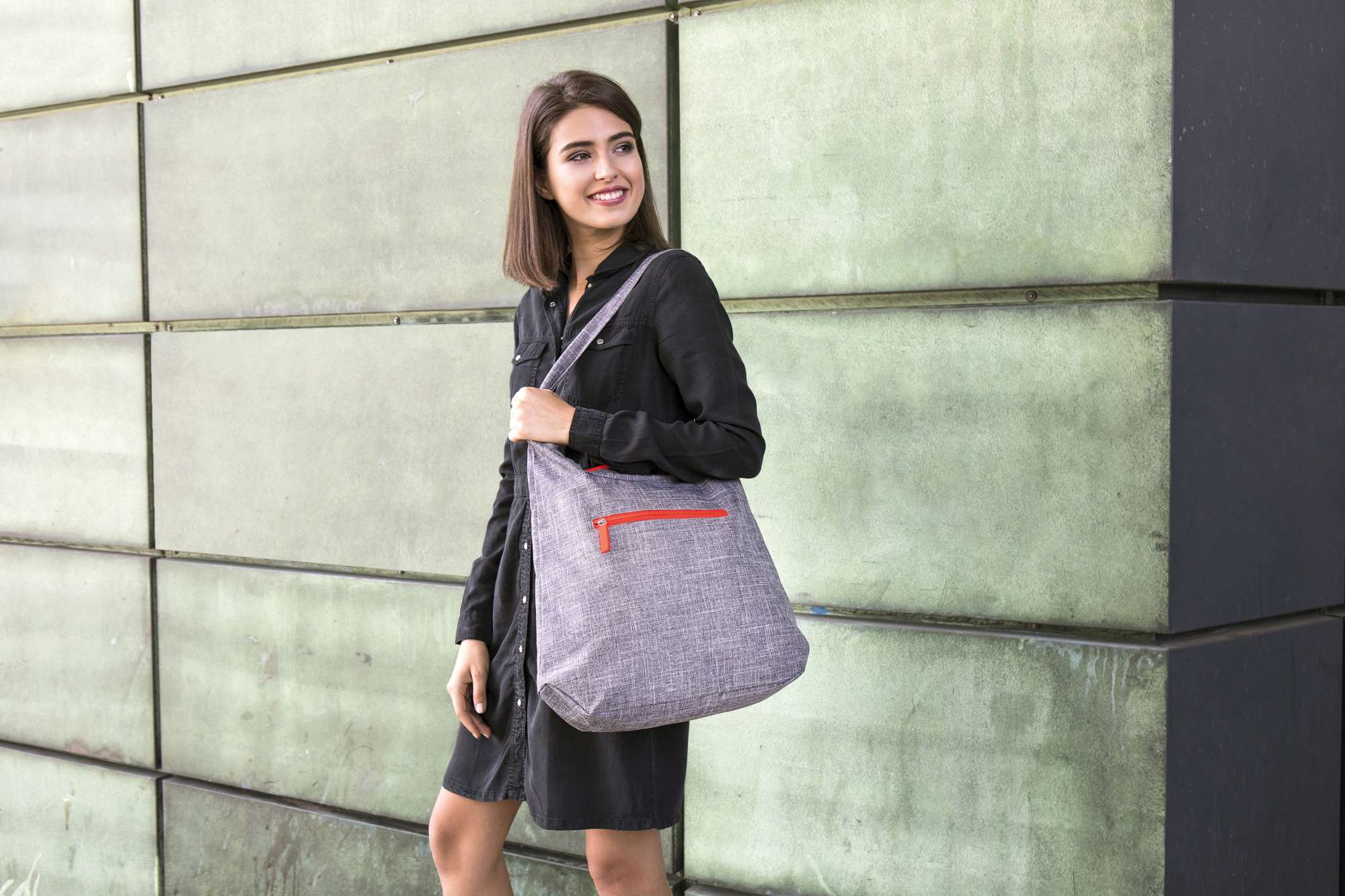 Bags2GO Lady Bag - Union Square Grey Melange/Neon Orange 45 x 42 x 10,5 cm (BS17080)