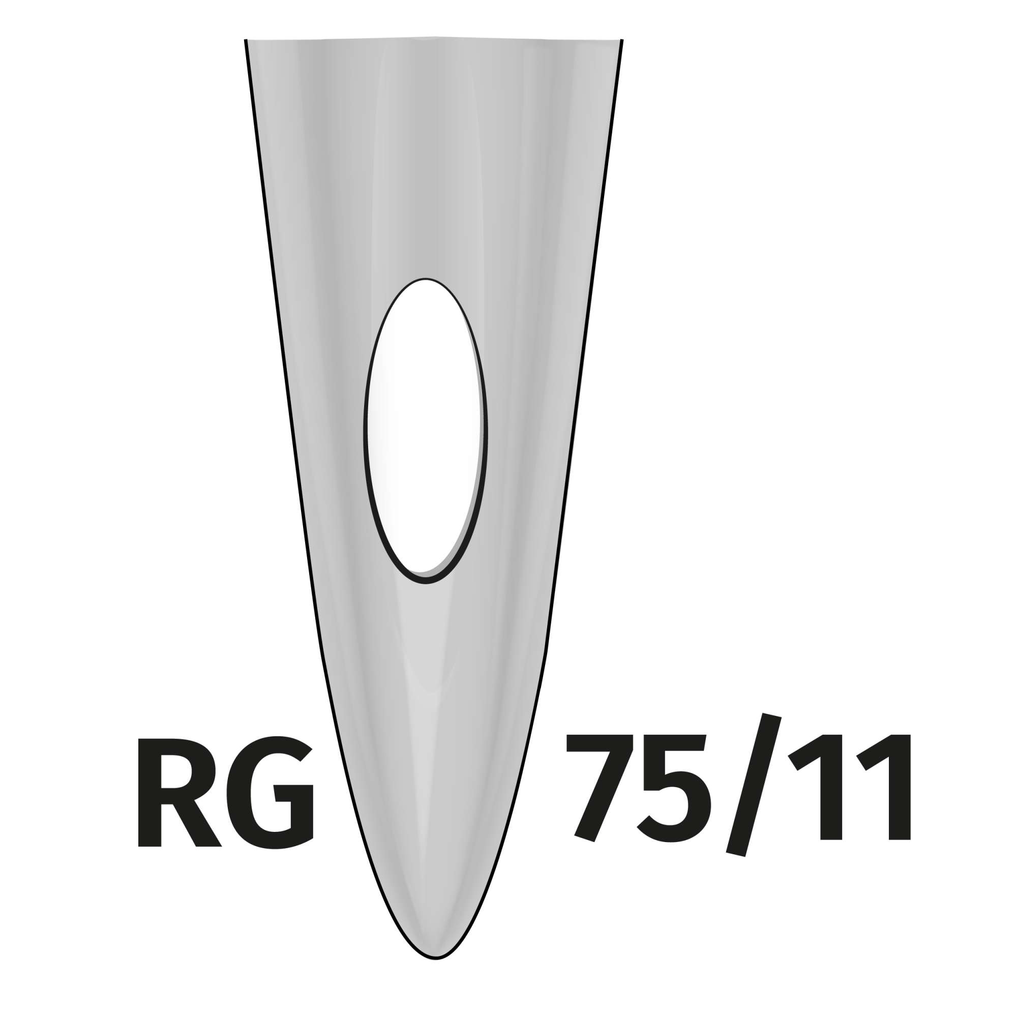 Madeira Nadeln 75er mit halbrunder Spitze für PR Maschinen (50 Stück) Silver PR 75/11 FG (MD506)