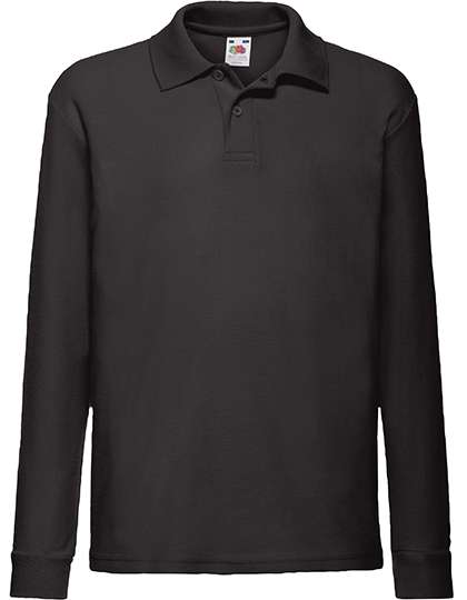 Fruit of the Loom Kids´ Long Sleeve 65/35 Polo Black 164 (F504K)