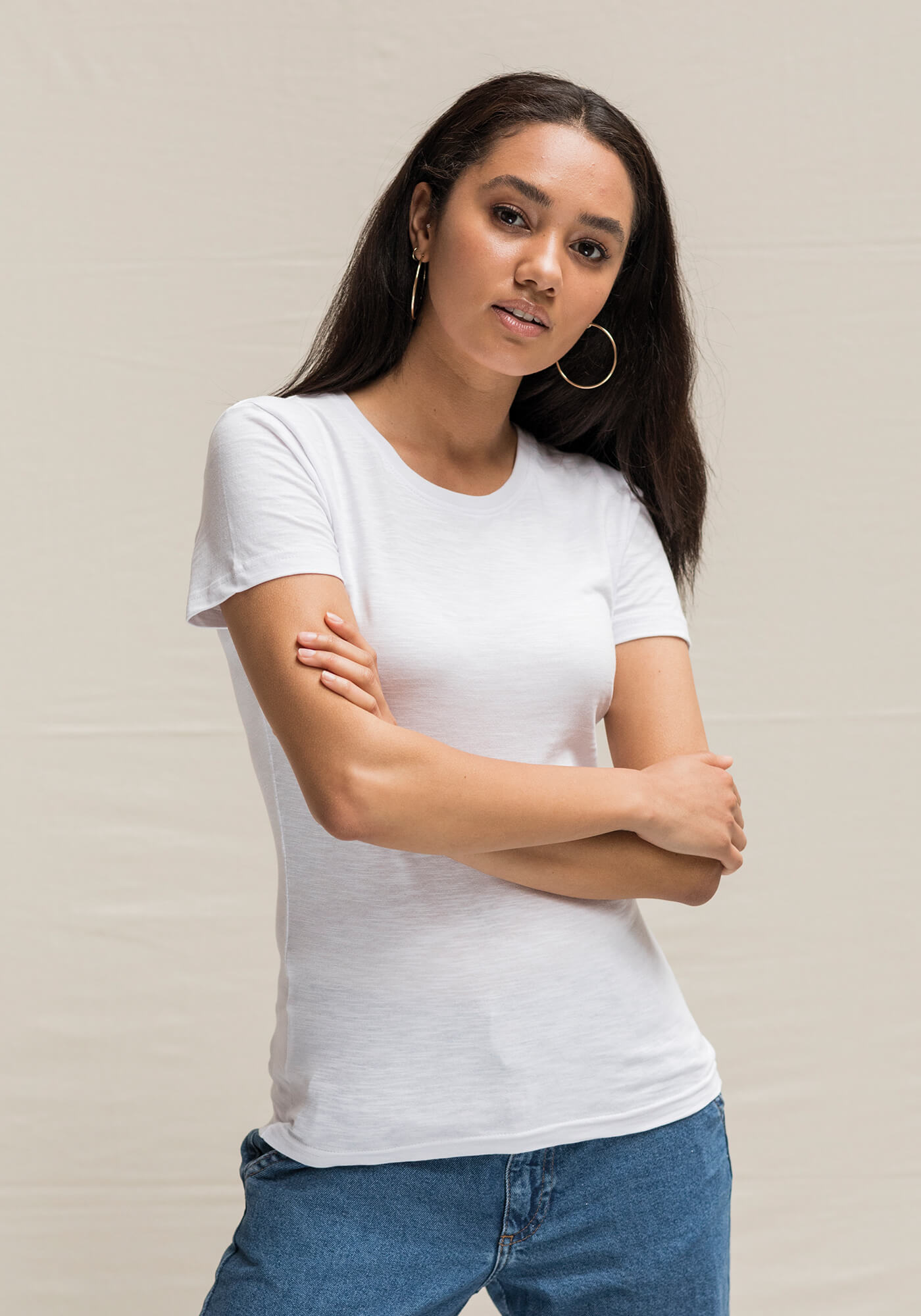 Damen T-Shirt Slub