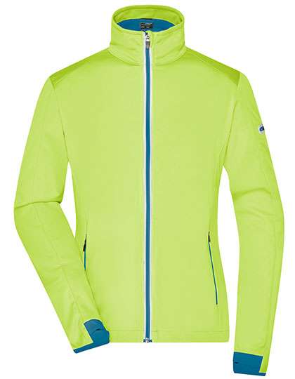 James&Nicholson Ladies´ Sports Softshell Jacket Bright Yellow/Bright Blue S (JN1125)