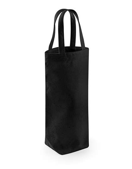 Westford Mill Fairtrade Cotton Bottle Bag Black 8 x 27 x 8 cm (WM620)