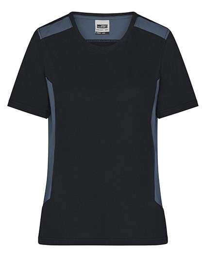 James&Nicholson Ladies´ Workwear T-Shirt -STRONG- Black/Carbon 4XL (JN1823)