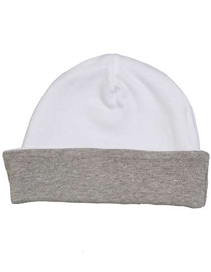 Babybugz Baby Reversible Slouch Hat White/Heather Grey Melange One Size (BZ44)