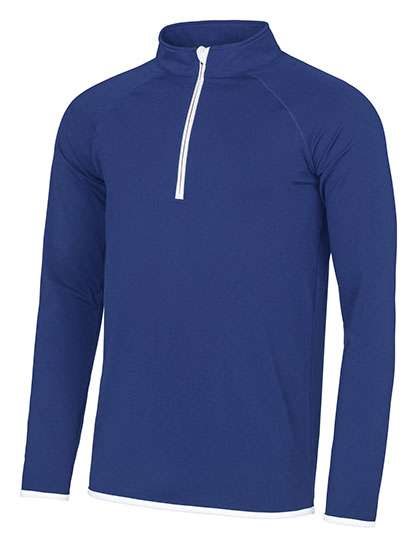 Just Cool Men´s Cool 1/2 Zip Sweat Royal Blue/Arctic White XXL (JC031)