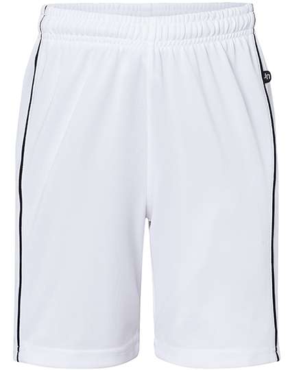 James&Nicholson Junior Basic Team Shorts White/Black L (134/140) (JN387K)