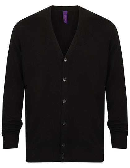 Henbury Men´s Lightweight V-Neck Cardigan Black M (W722)