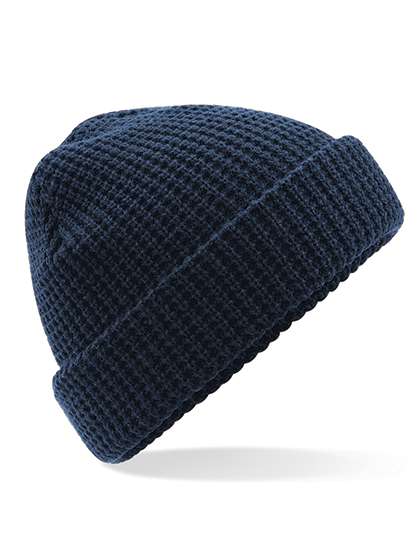 Beechfield Classic Waffle Knit Beanie French Navy One Size (CB422)