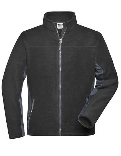 James&Nicholson Men´s Workwear Fleece Jacket -STRONG- Black/Carbon 3XL (JN842)