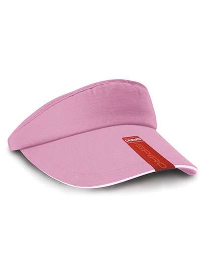 Result Headwear Herringbone Sun Visor With Sandwich Peak Pink/White One Size (RH48)